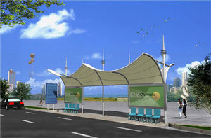 膜结构公交站台_源卡多膜结构公司